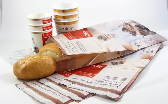 Frankfurter Sparkasse Coffee To-Go Becher und Bäckertüten To-Go Kampagnen Beispiele AD2GO